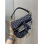 1:1 Replica Christian Dior Saddle Bag Blue Oblique Canvas Gold Toned Hardware For Women 25cm/10in CD