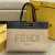 1:1 Replica Fendi Canvas Tote Bag Cream/Black For Women, Women’s Handbags 18.1in/46cm FF 7VA480
