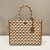 Prada Large Symbole Jacquard Fabric Handbag Brown/White For Women, Women’s Bags 15.3in/39cm 1BA356_2FKL_F0I0U_V_OOO