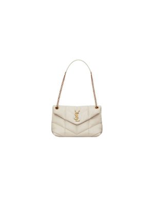 White YSL PUFFER SMALL in Nappa leather