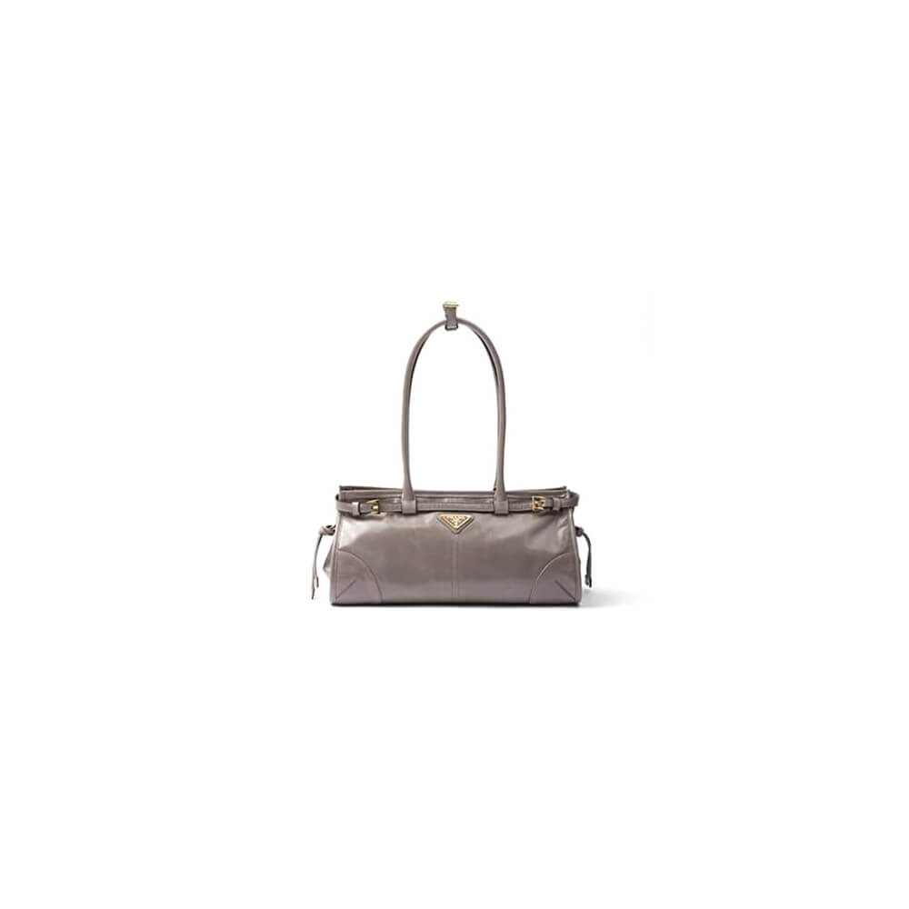 Grey Prada Medium leather handbag (high-end grade)