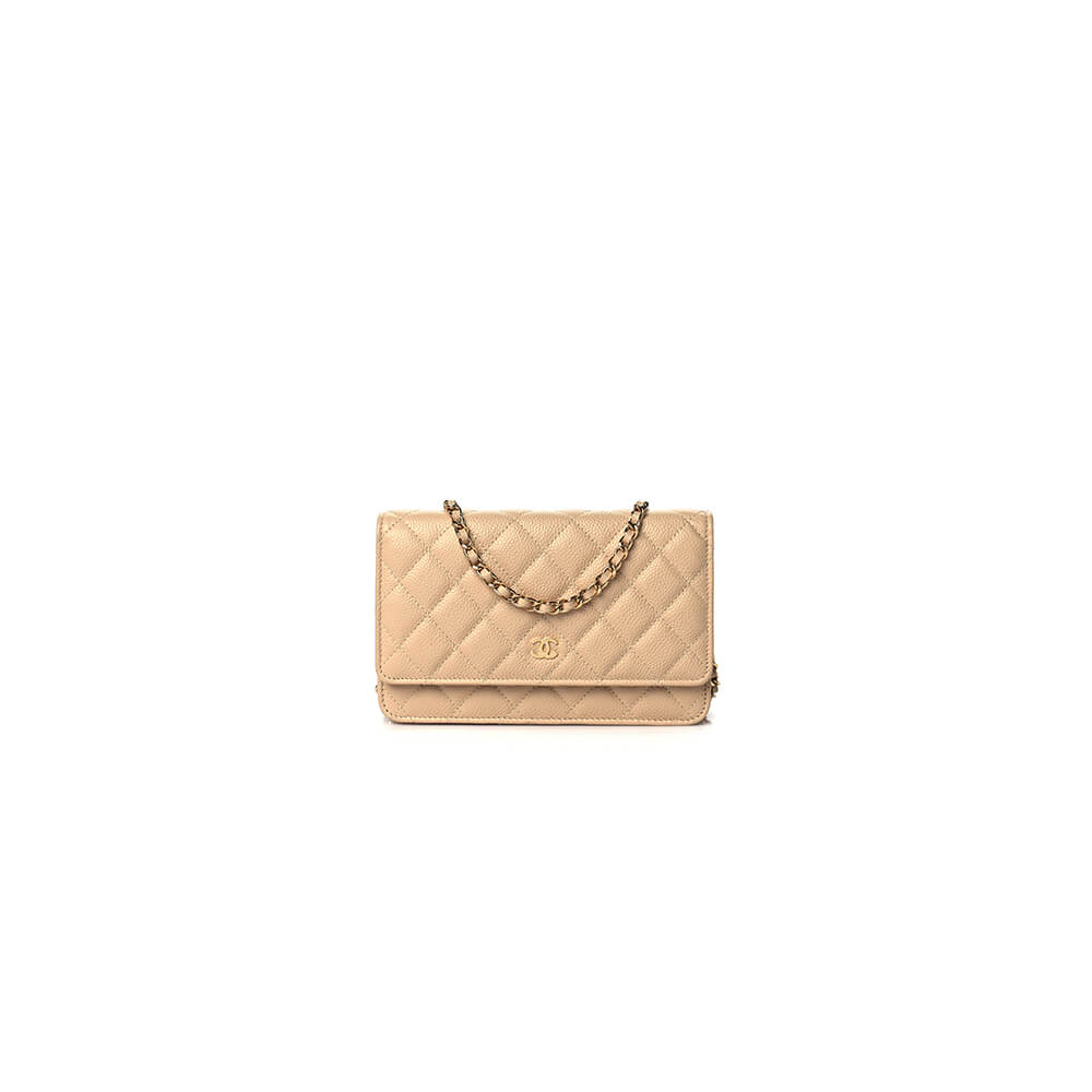Apricot Chanel classic chain wallet