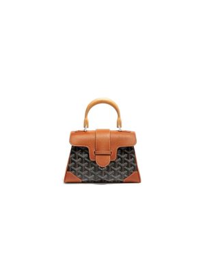Black  Tan Goyard Saigon Souple Mini Bag