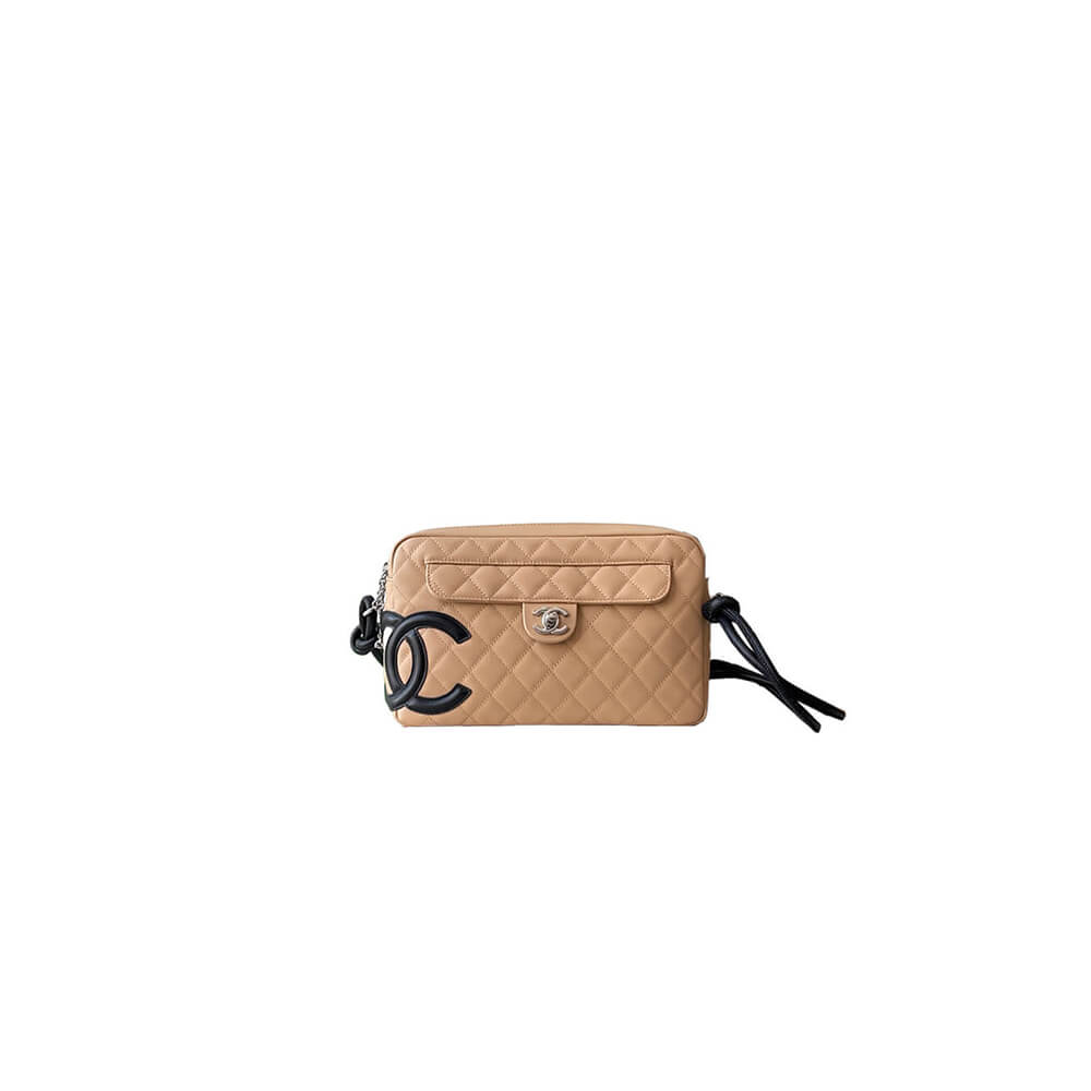 Beige Black Chanel Cambon Camera Bag (high-end grade)