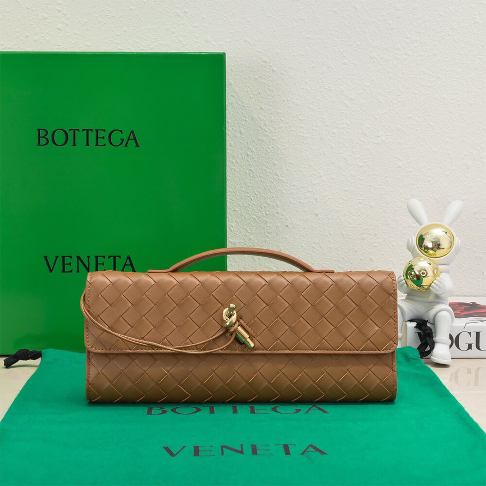 Brown Bottega Veneta Andiamo Clutch (HIGH-END GRADE) - Image 2