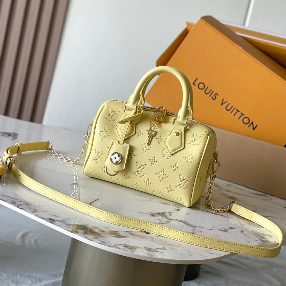 Yellow LV Speedy Bandouliere 20 (high-end grade) - Image 2