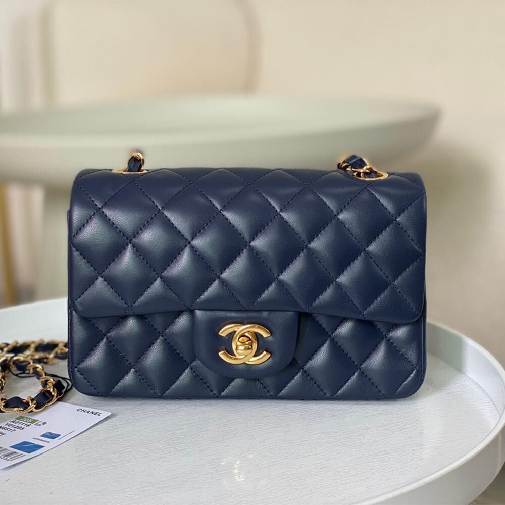 Blue Chanel Mini Flap Bag (high-end grade) - Image 2