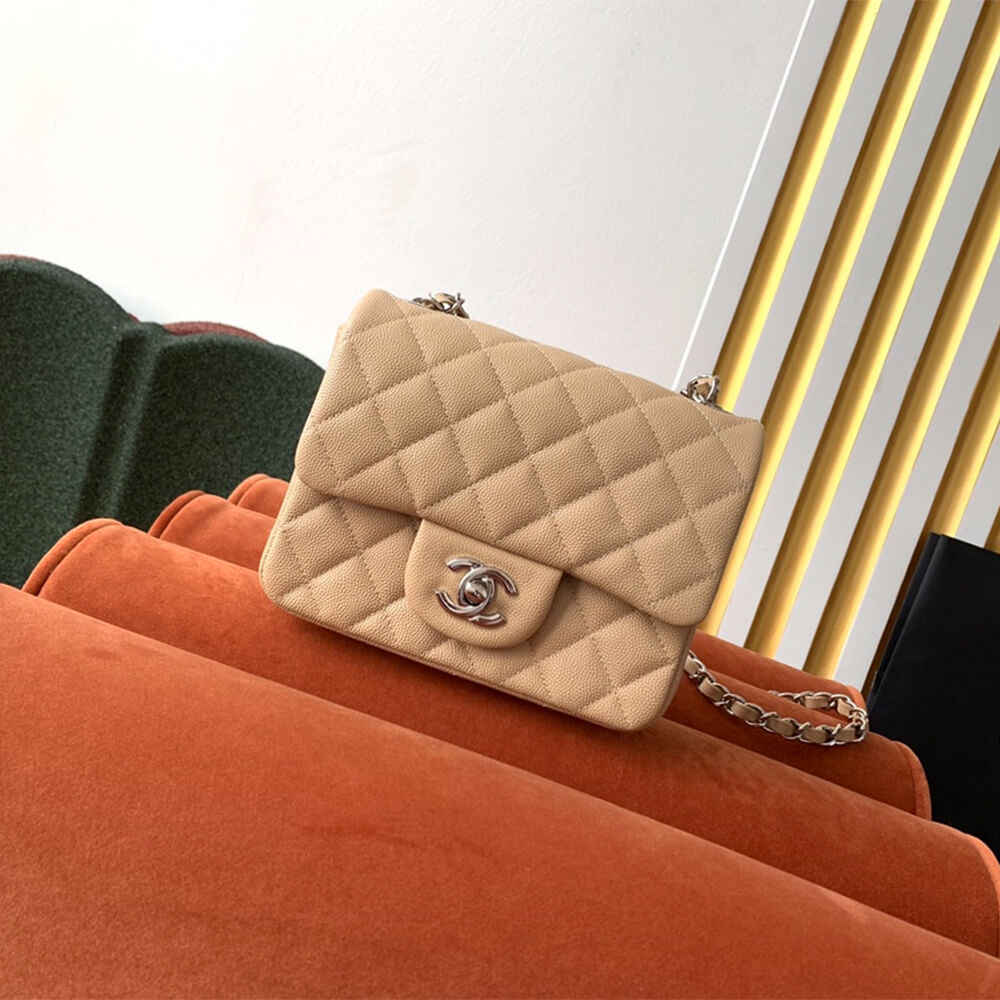 Beige Chanel MINI FLAP BAG (high-end grade) - Image 2