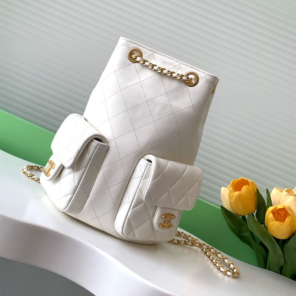 White CHANEL Backpack (high-end grade) - Image 2