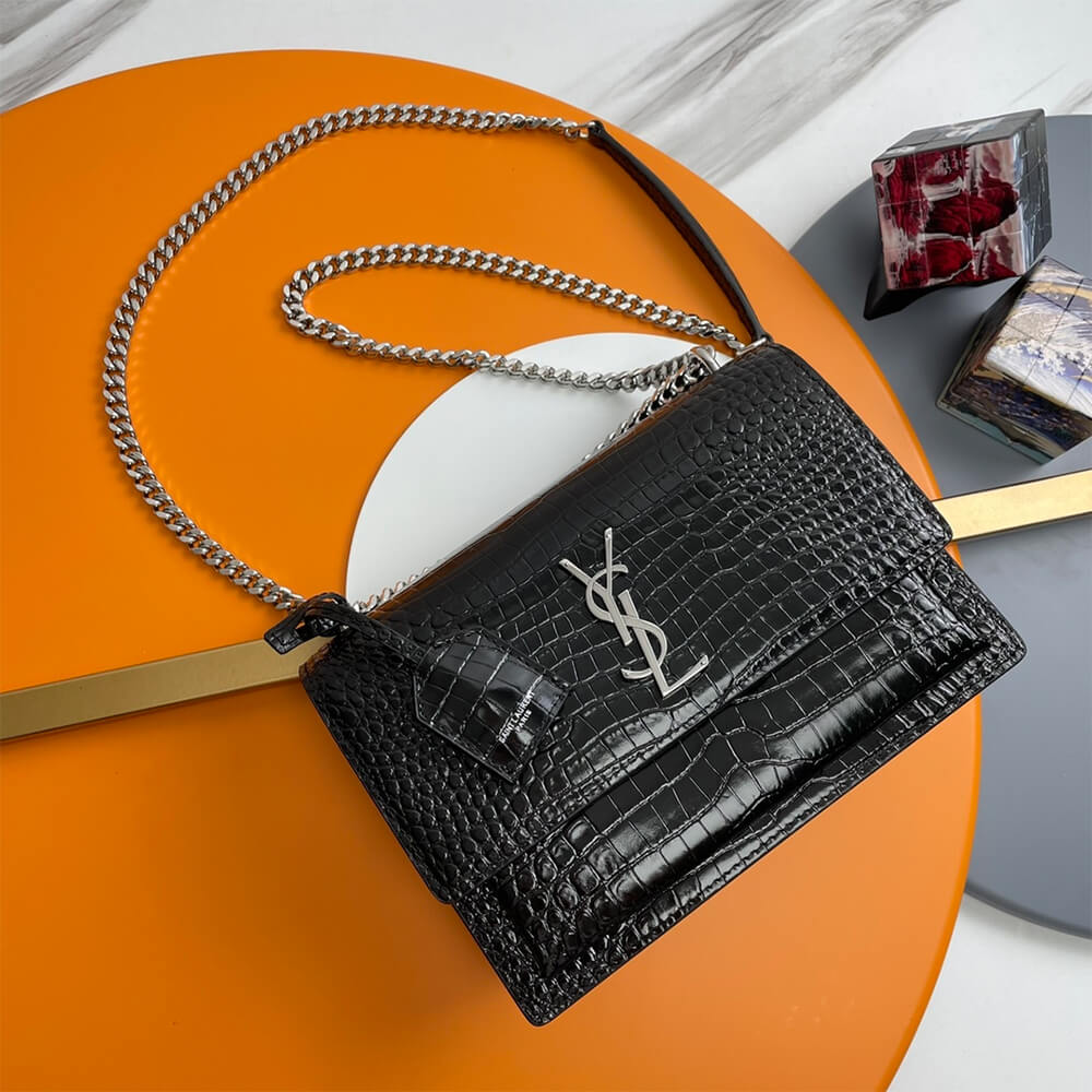 YSL Crocodile-embossed leather SUNSET Medium - Image 2
