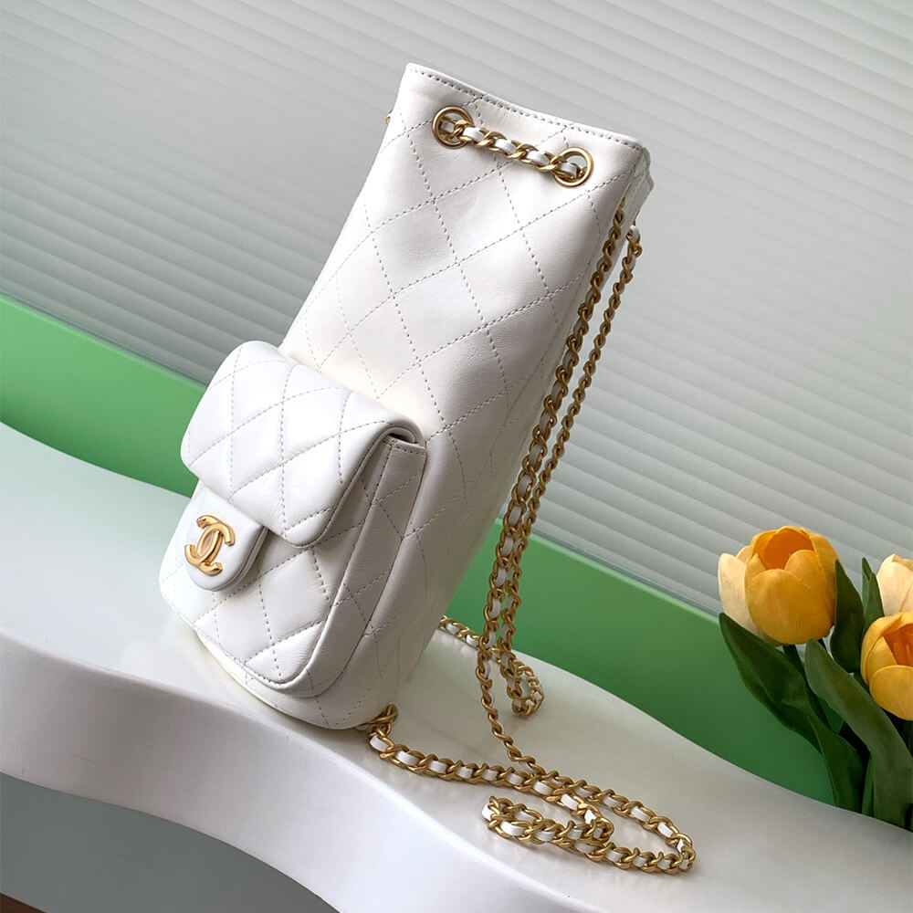 White CHANEL Backpack (high-end grade) - Image 3