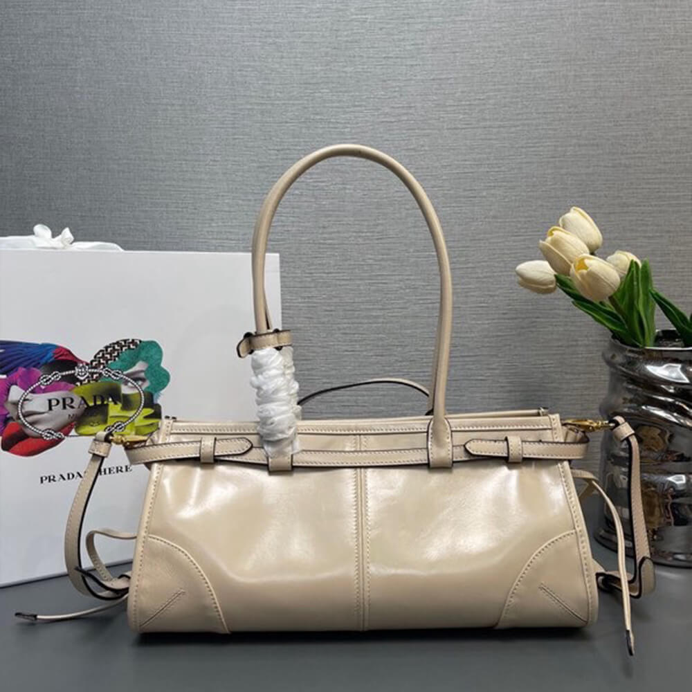 Travertine Prada Medium leather handbag (high-end grade) - Image 4