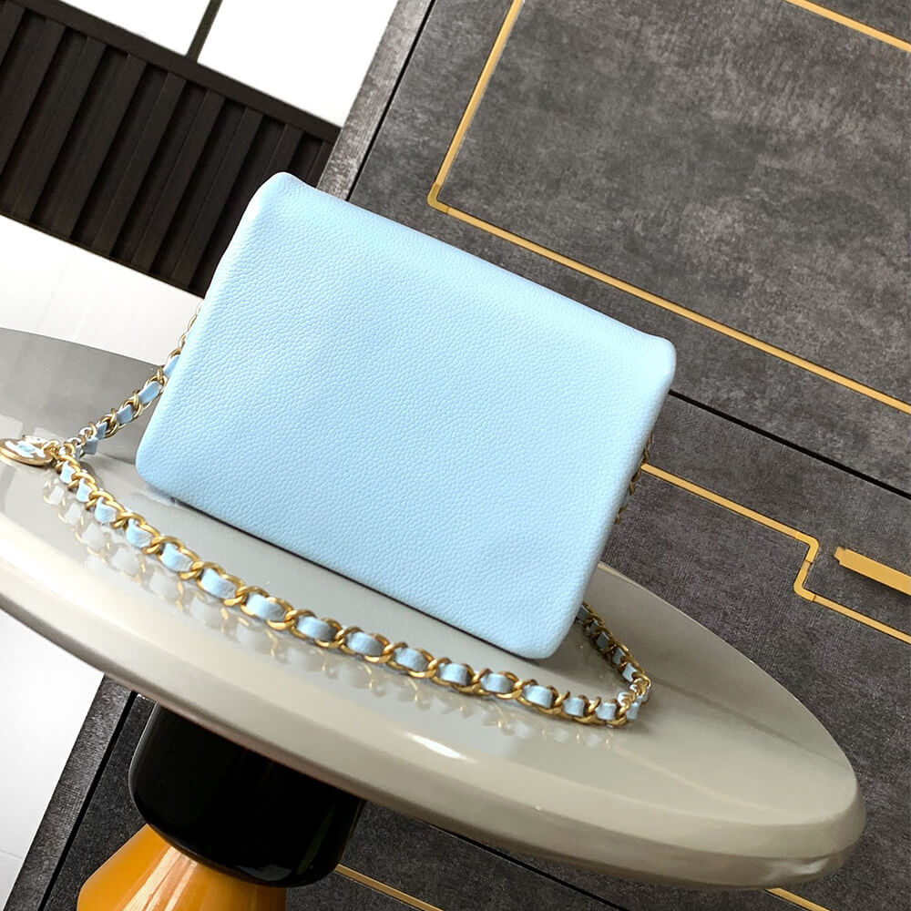 Light Blue CHANEL Mini Flap Bag (high-end grade) - Image 4