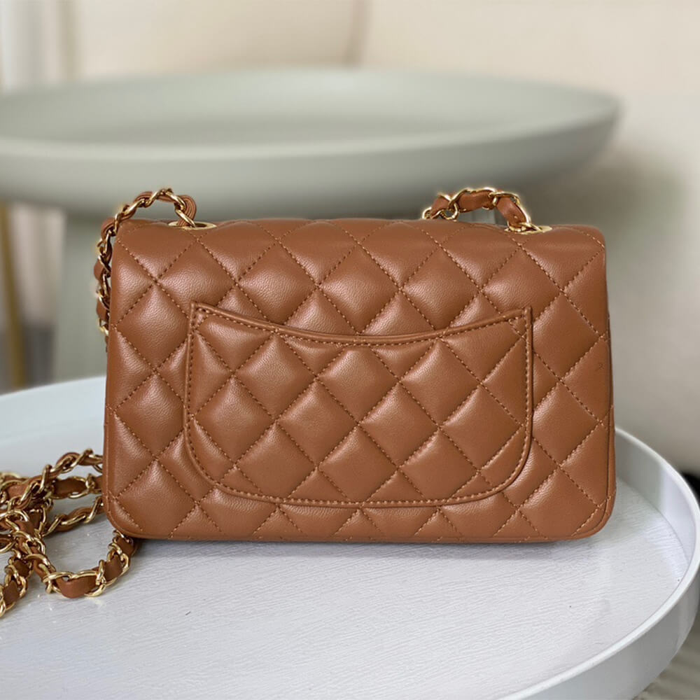 Dark Beige Chanel Mini Flap Bag (high-end grade) - Image 4