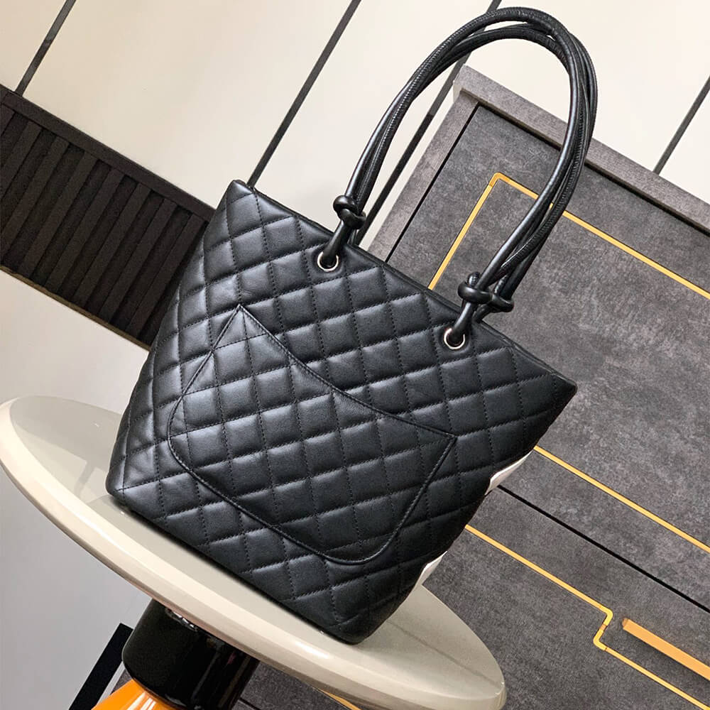 Black White Chanel Cambon Line Medium Tote (high-end grade) - Image 4