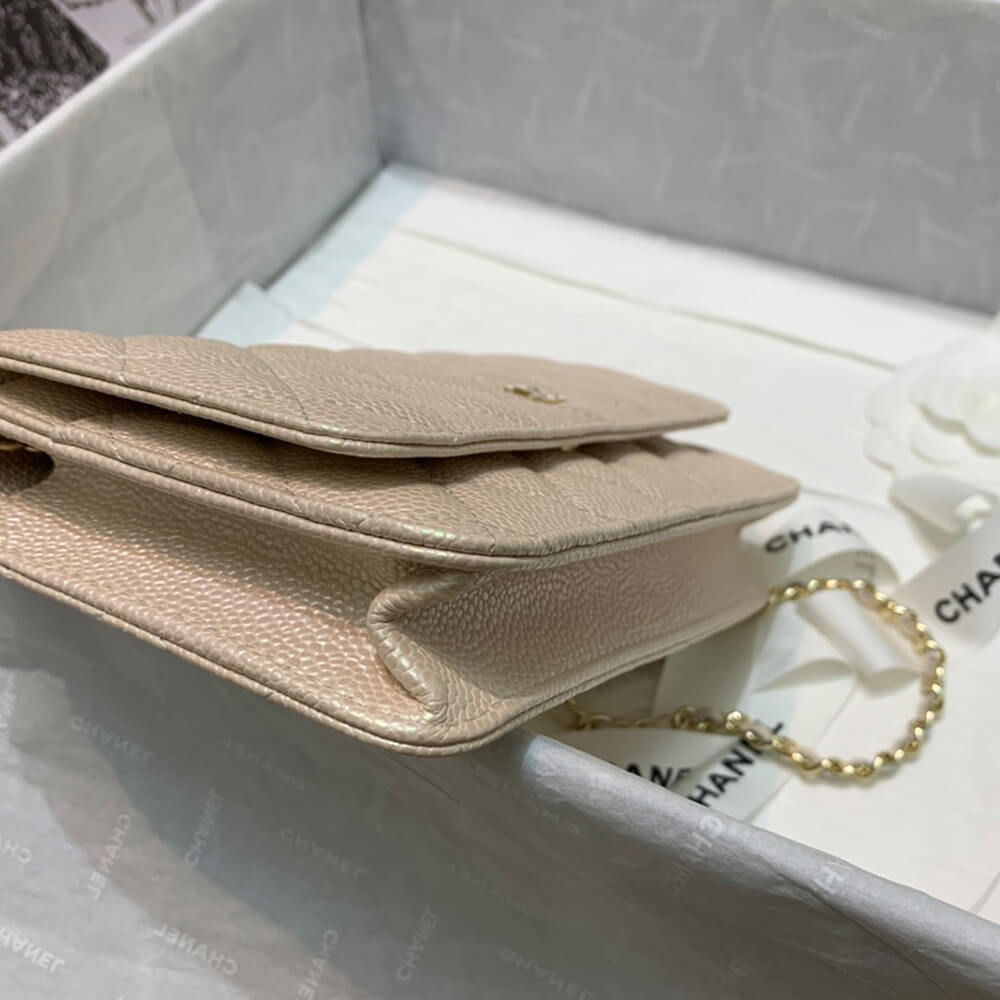 White CHANEL Wallet On Chain - Image 4