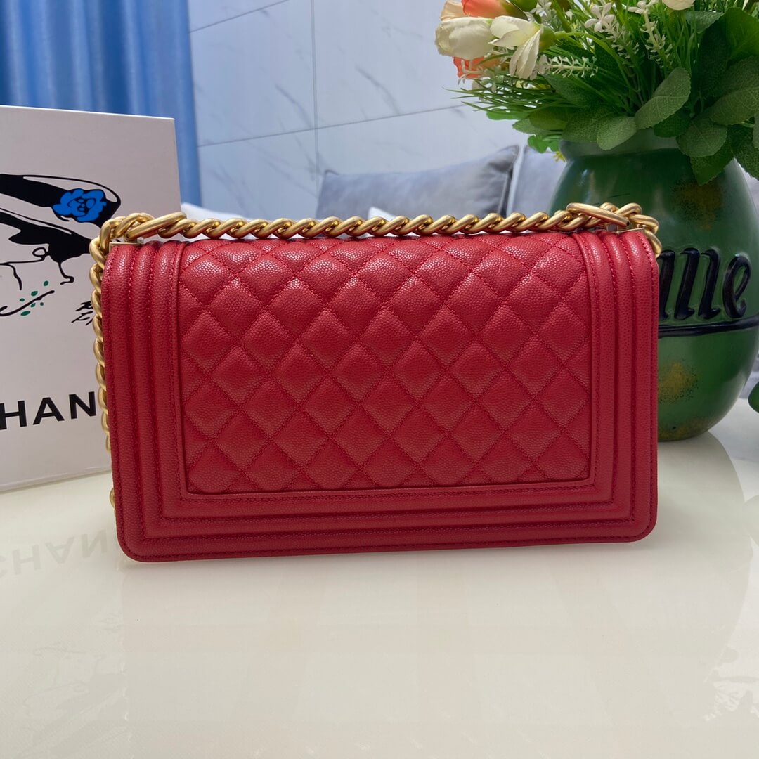 Red BOY CHANEL Handbag (high-end grade) - Image 4