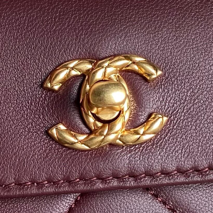 Burgundy Chanel Clutch (high-end grade) - Image 4