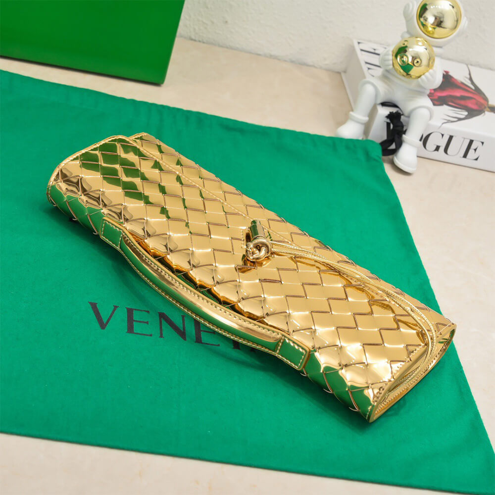Gold Bottega Veneta Andiamo Clutch (HIGH-END GRADE) - Image 5