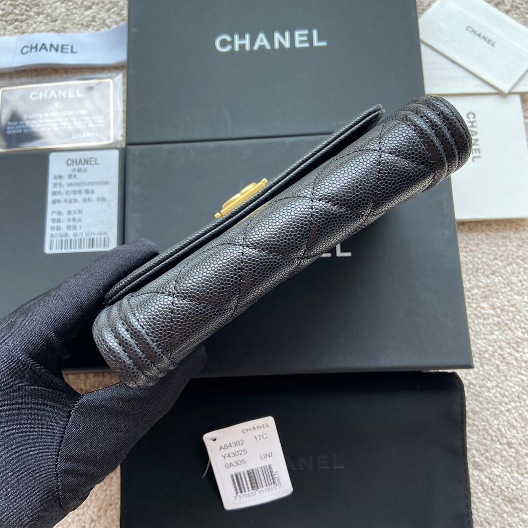 Black Chanel boy long wallet - Image 5