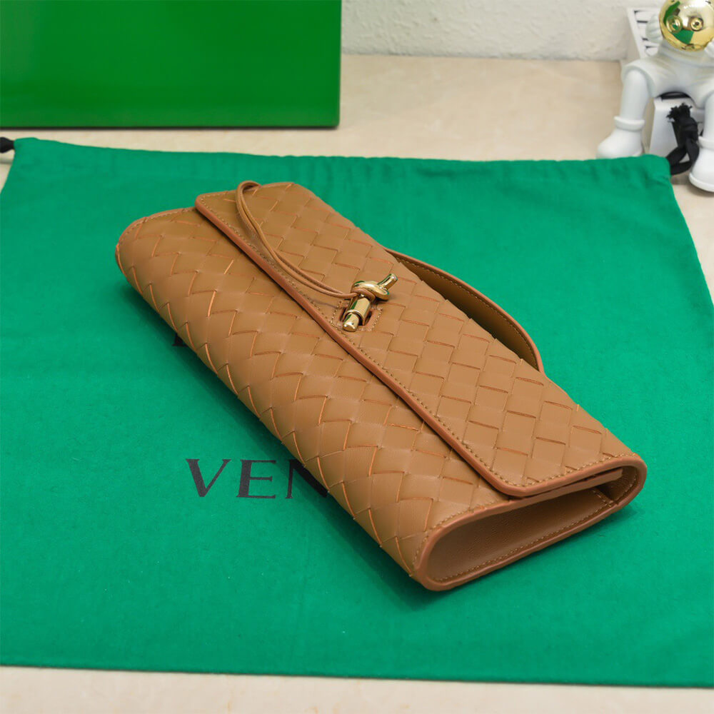 Brown Bottega Veneta Andiamo Clutch (HIGH-END GRADE) - Image 5