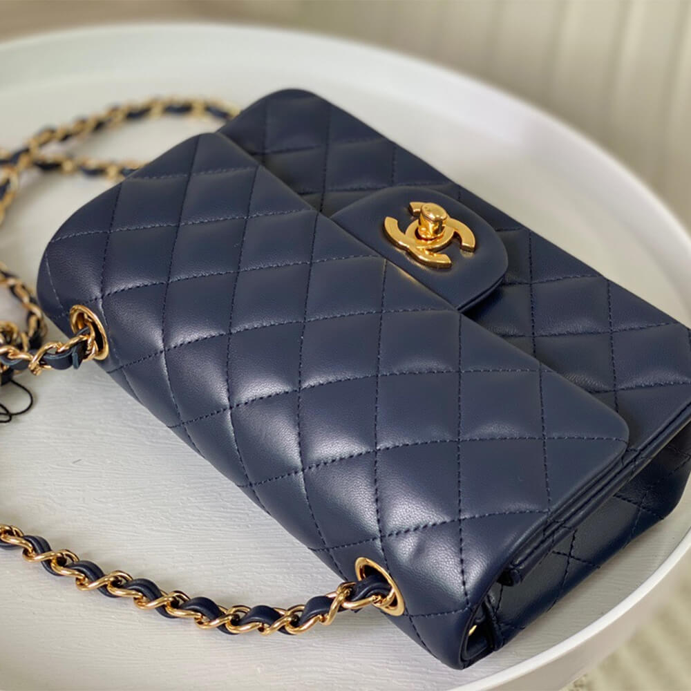 Blue Chanel Mini Flap Bag (high-end grade) - Image 5