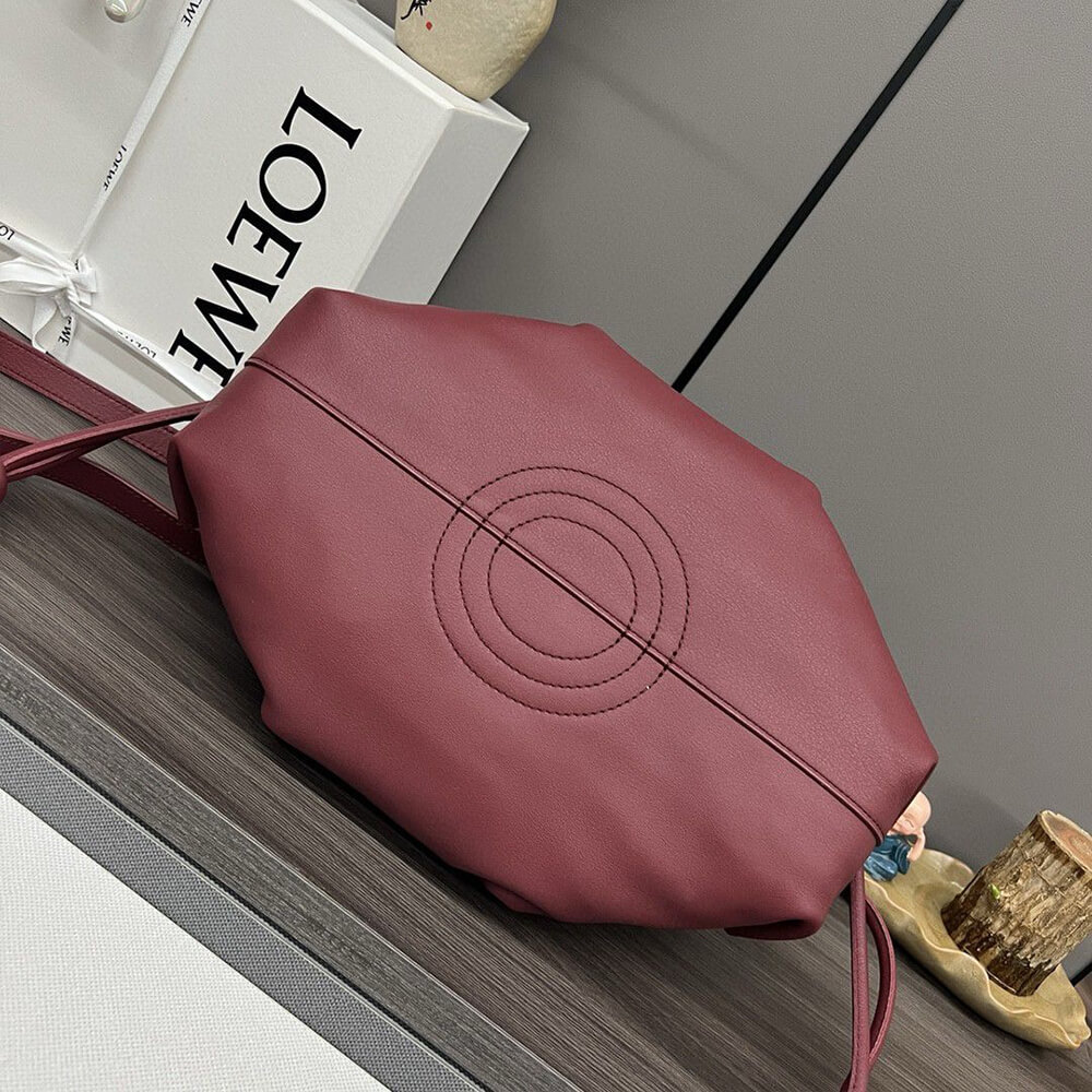 Burgundy Loewe Small Paseo bag in shiny nappa calfskin (high-end grade) - Image 5