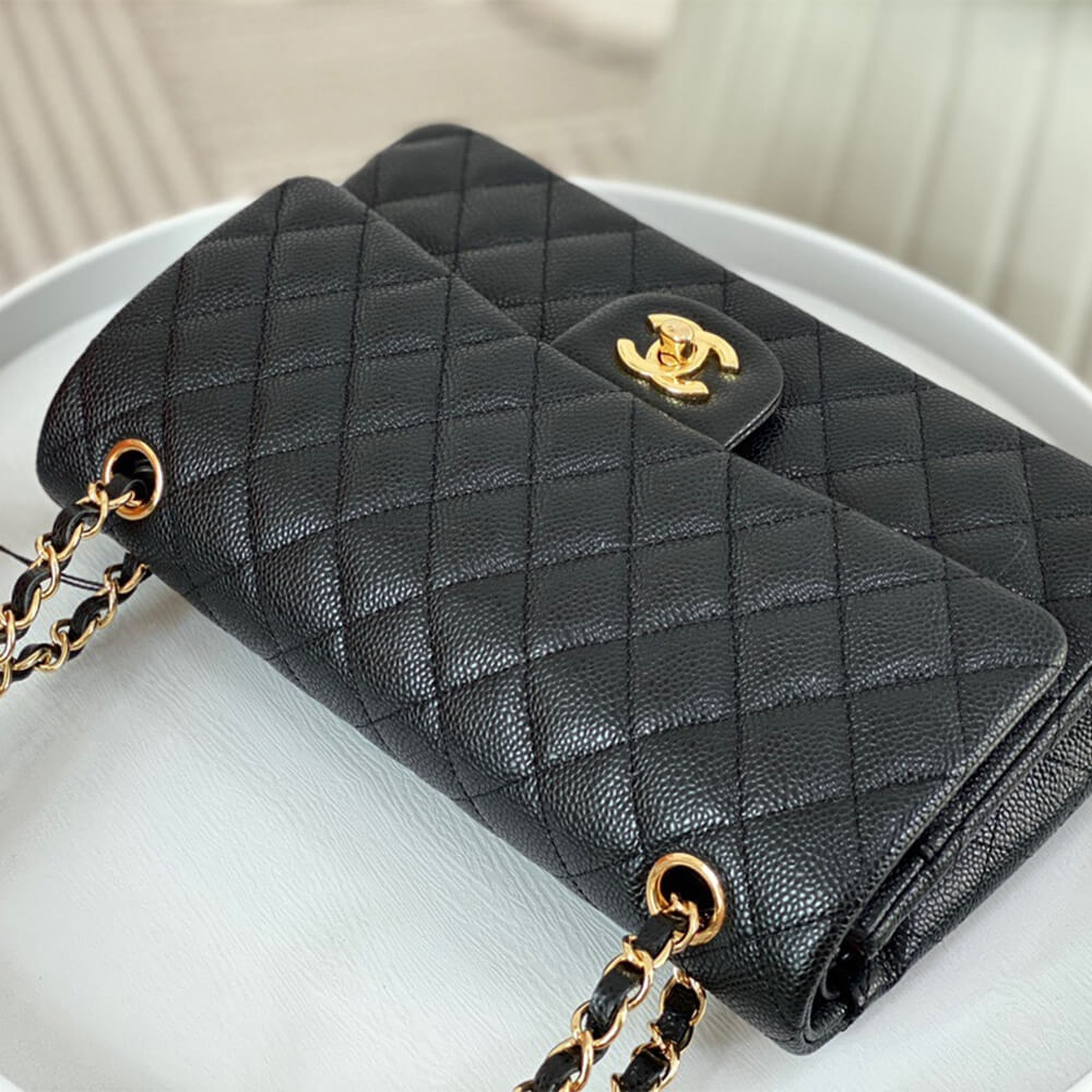 Black Caviar Chanel Classic handbag medium (High-end grade) - Image 5