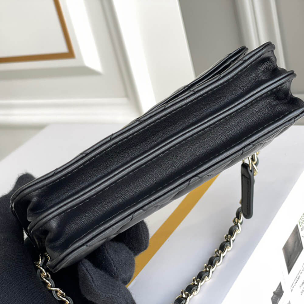 Black Chanel MINI WALLET ON CHAIN - Image 5