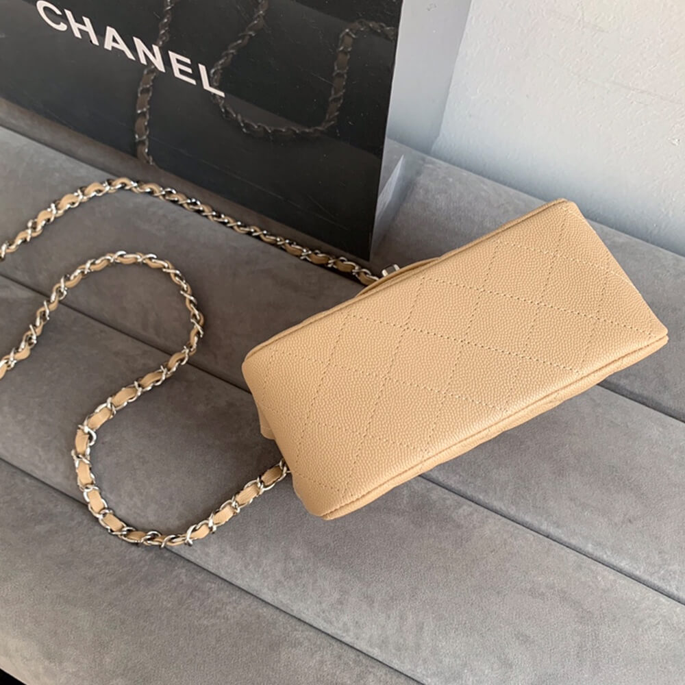Beige Chanel MINI FLAP BAG (high-end grade) - Image 5