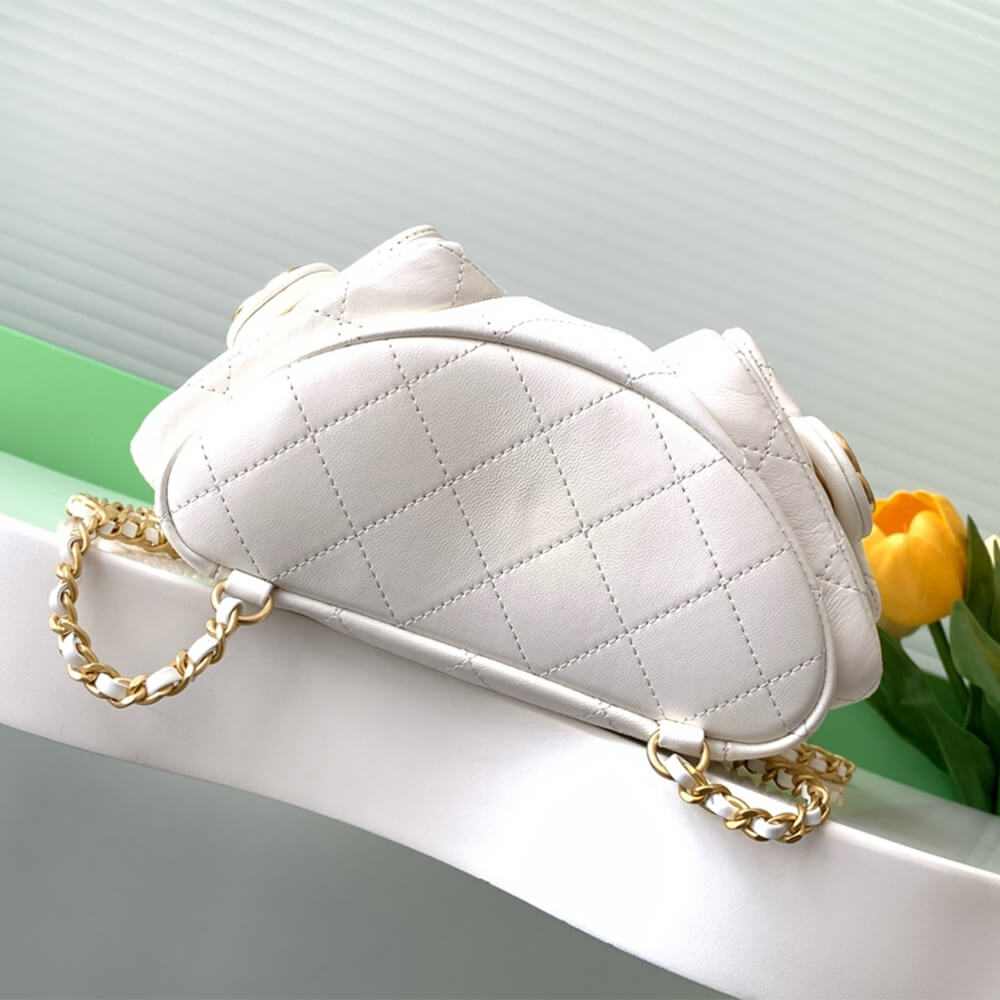 White CHANEL Backpack (high-end grade) - Image 5
