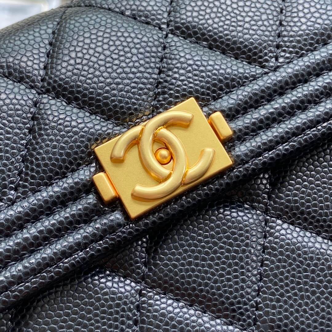 Black Chanel boy long wallet - Image 6