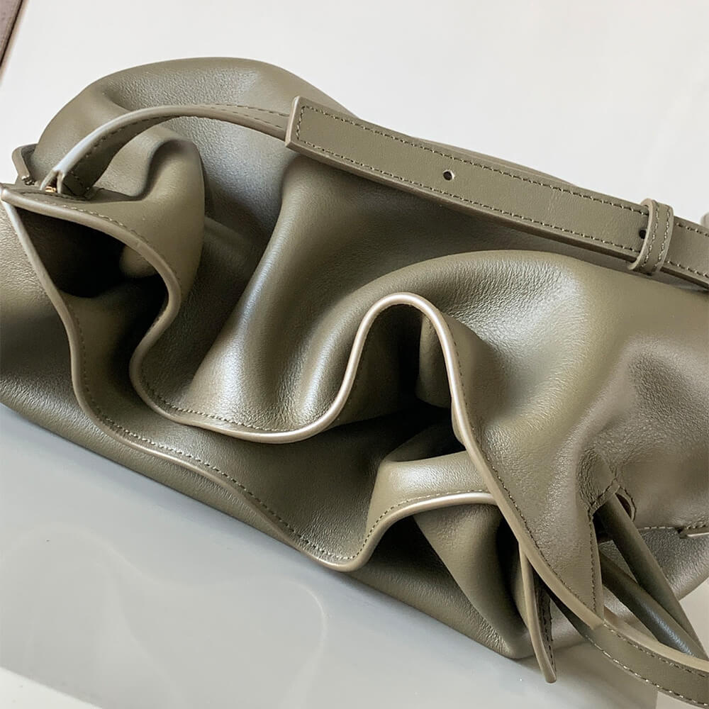 Dark Green LOEWE Medium Flamenco clutch in nappa calfskin (HIGH-END GRADE) - Image 6