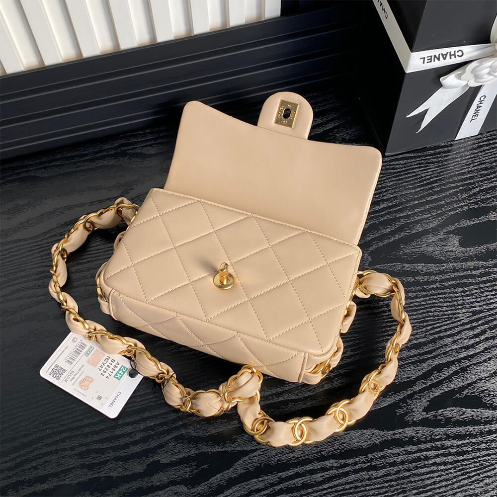 Beige CHANEL Small Flap Bag (high-end grade) - Image 6