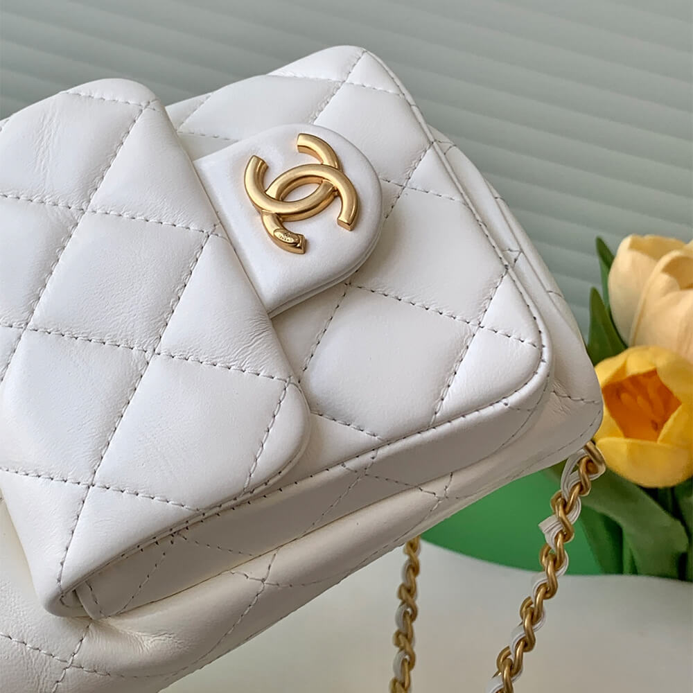 White CHANEL Backpack (high-end grade) - Image 6