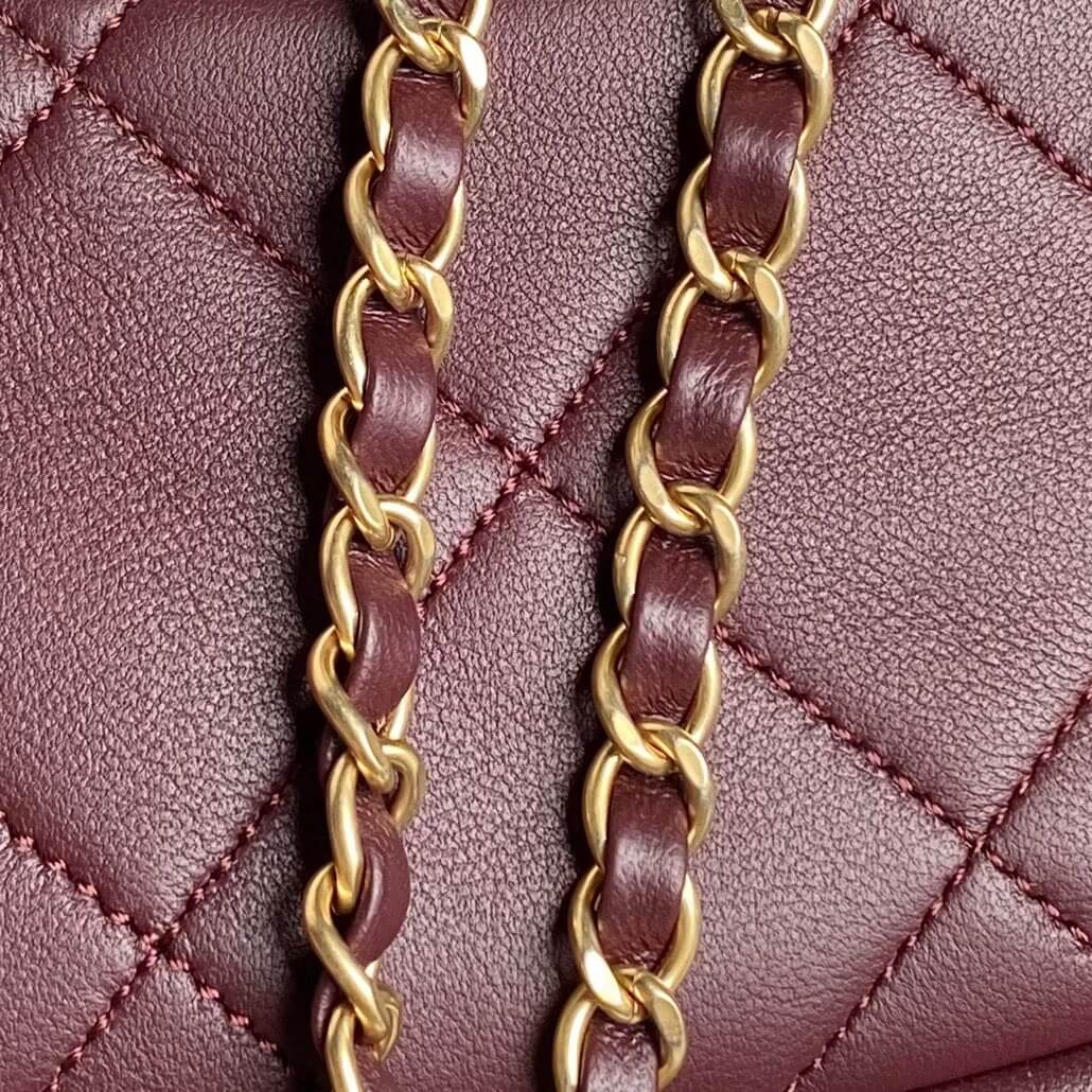 Burgundy Chanel Clutch (high-end grade) - Image 6