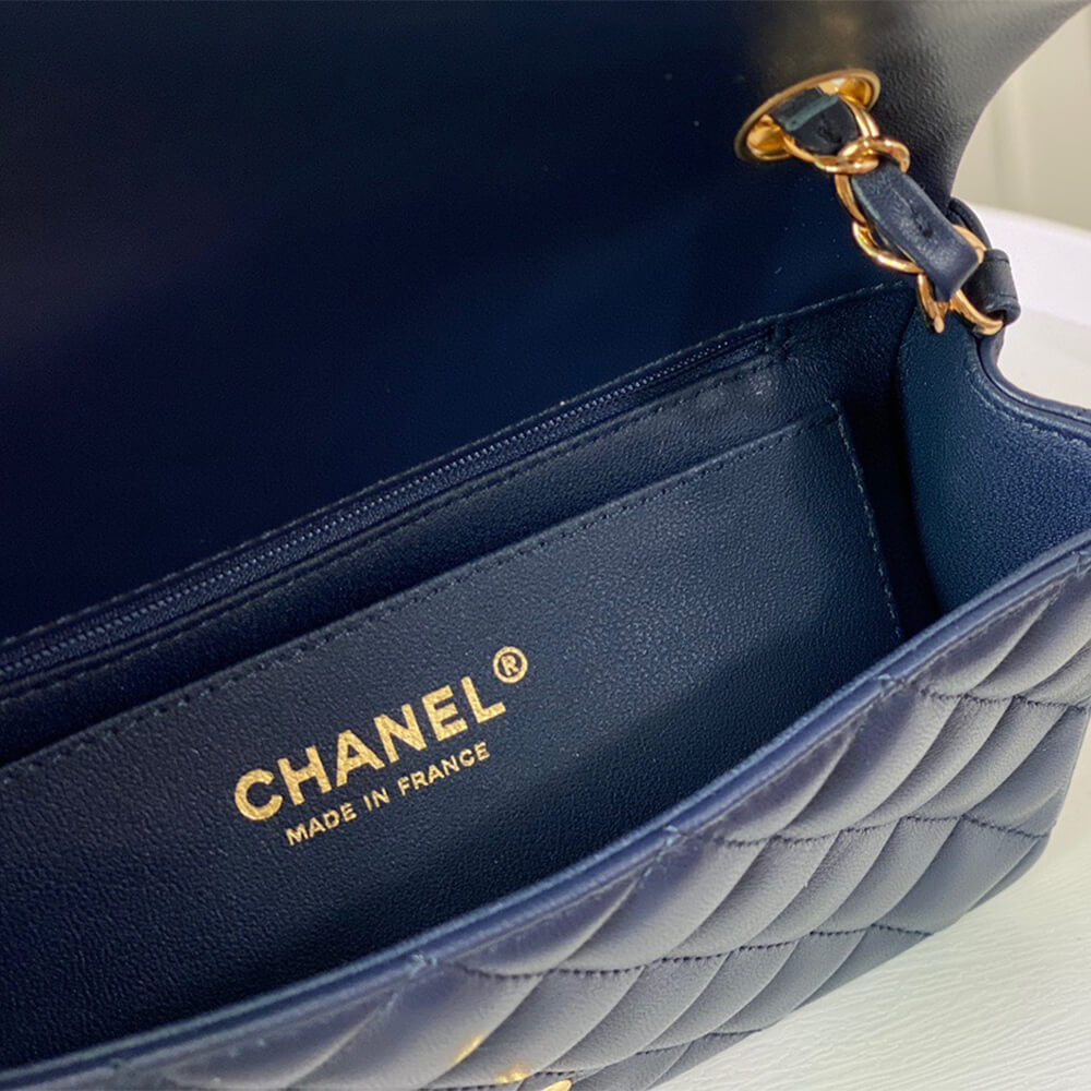 Blue Chanel Mini Flap Bag (high-end grade) - Image 7