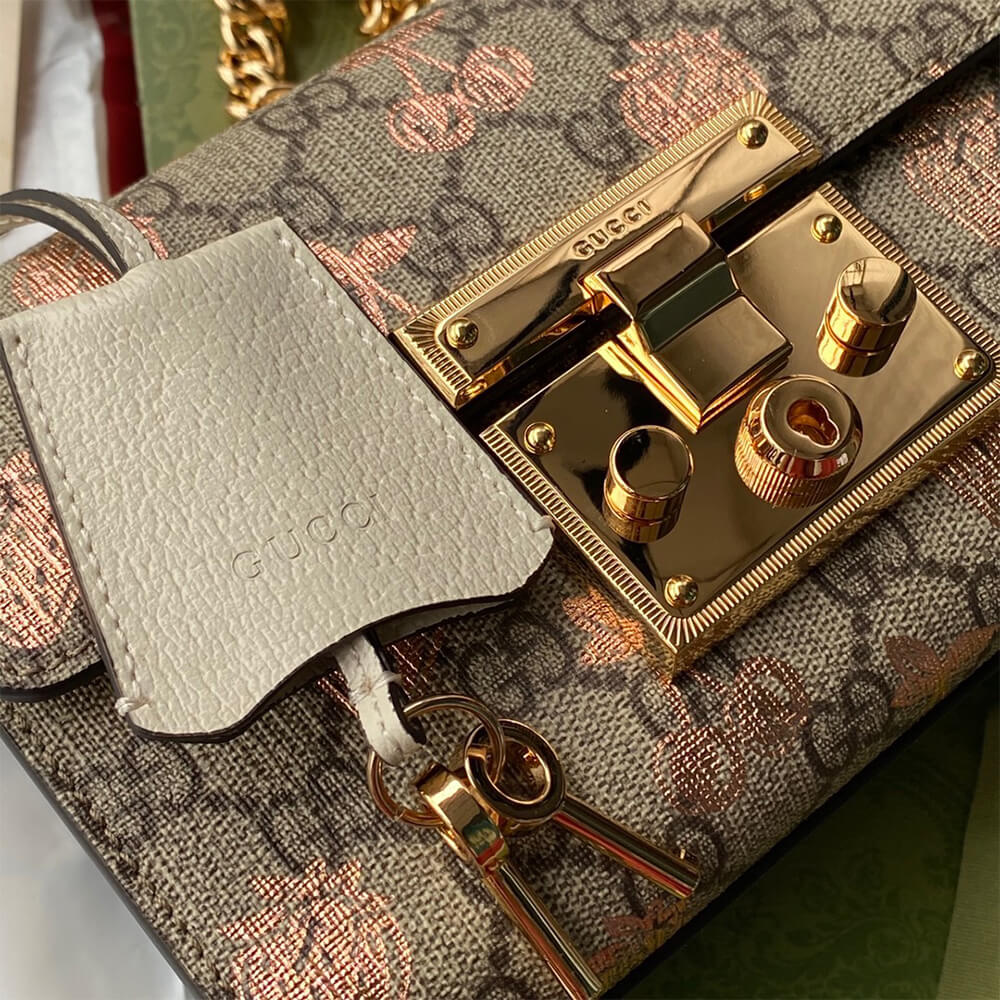 Padlock small berry shoulder bag - Image 7