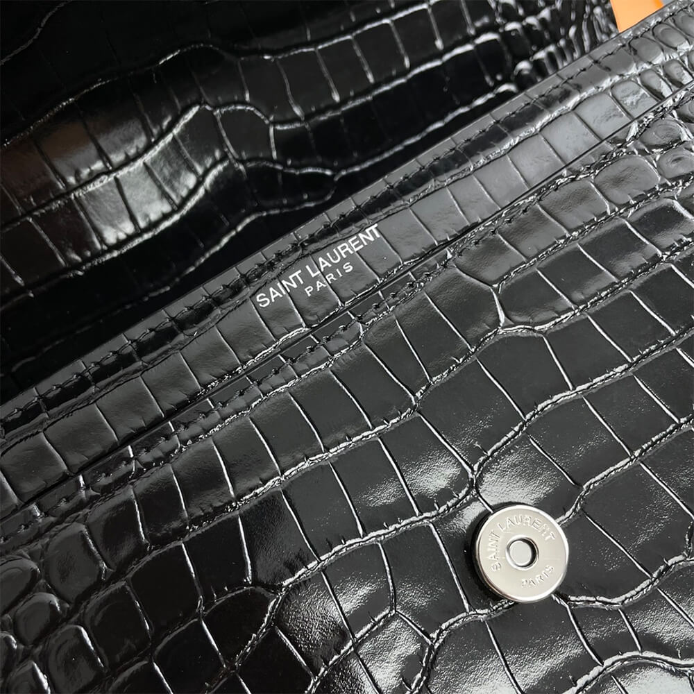 YSL Crocodile-embossed leather SUNSET Medium - Image 7