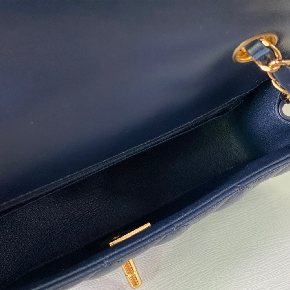 Blue Chanel Mini Flap Bag (high-end grade) - Image 8