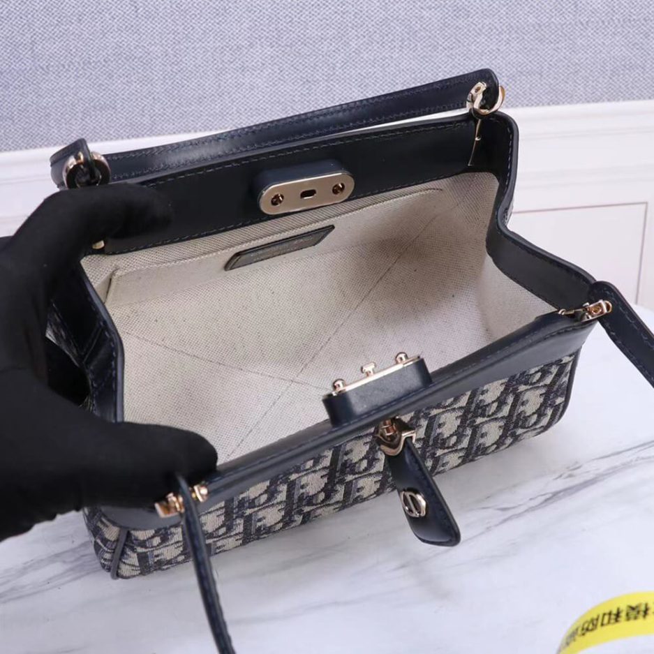Blue SMALL DIOR KEY BAG - Image 8