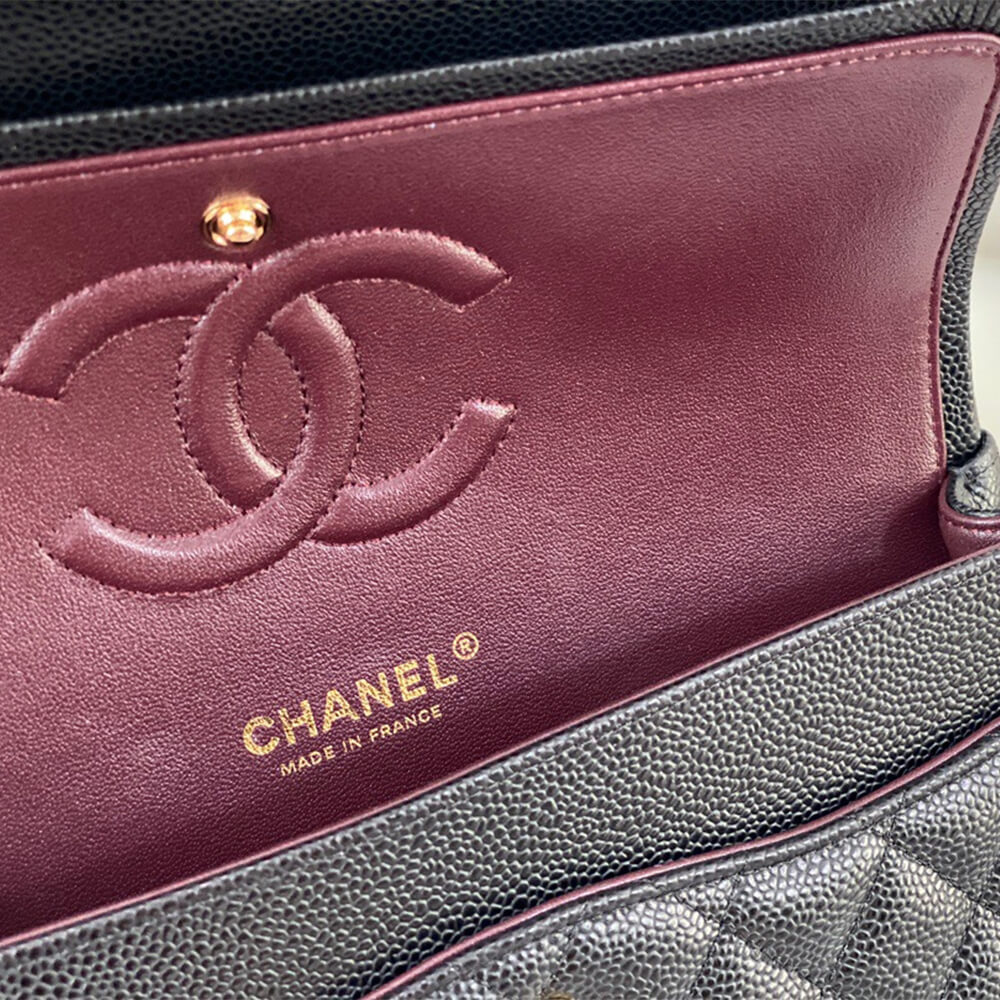 Black Caviar Chanel Classic handbag medium (High-end grade) - Image 9