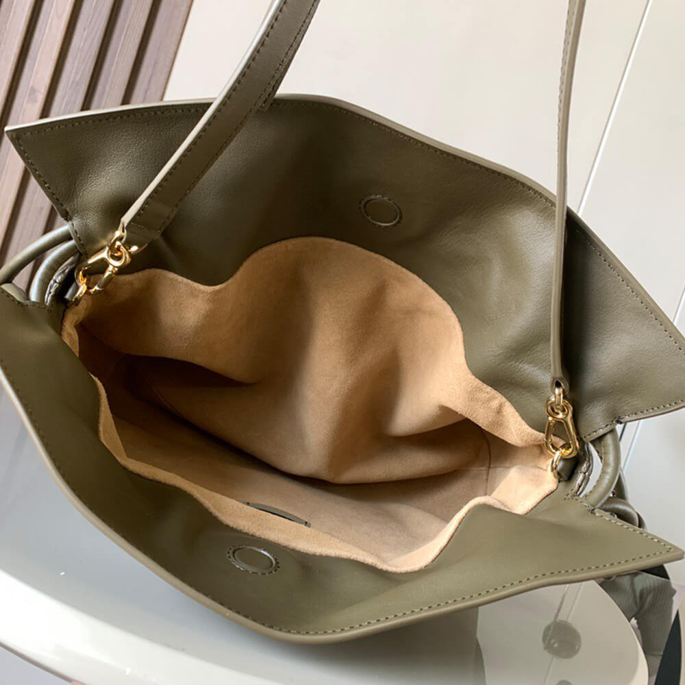Dark Green LOEWE Medium Flamenco clutch in nappa calfskin (HIGH-END GRADE) - Image 8