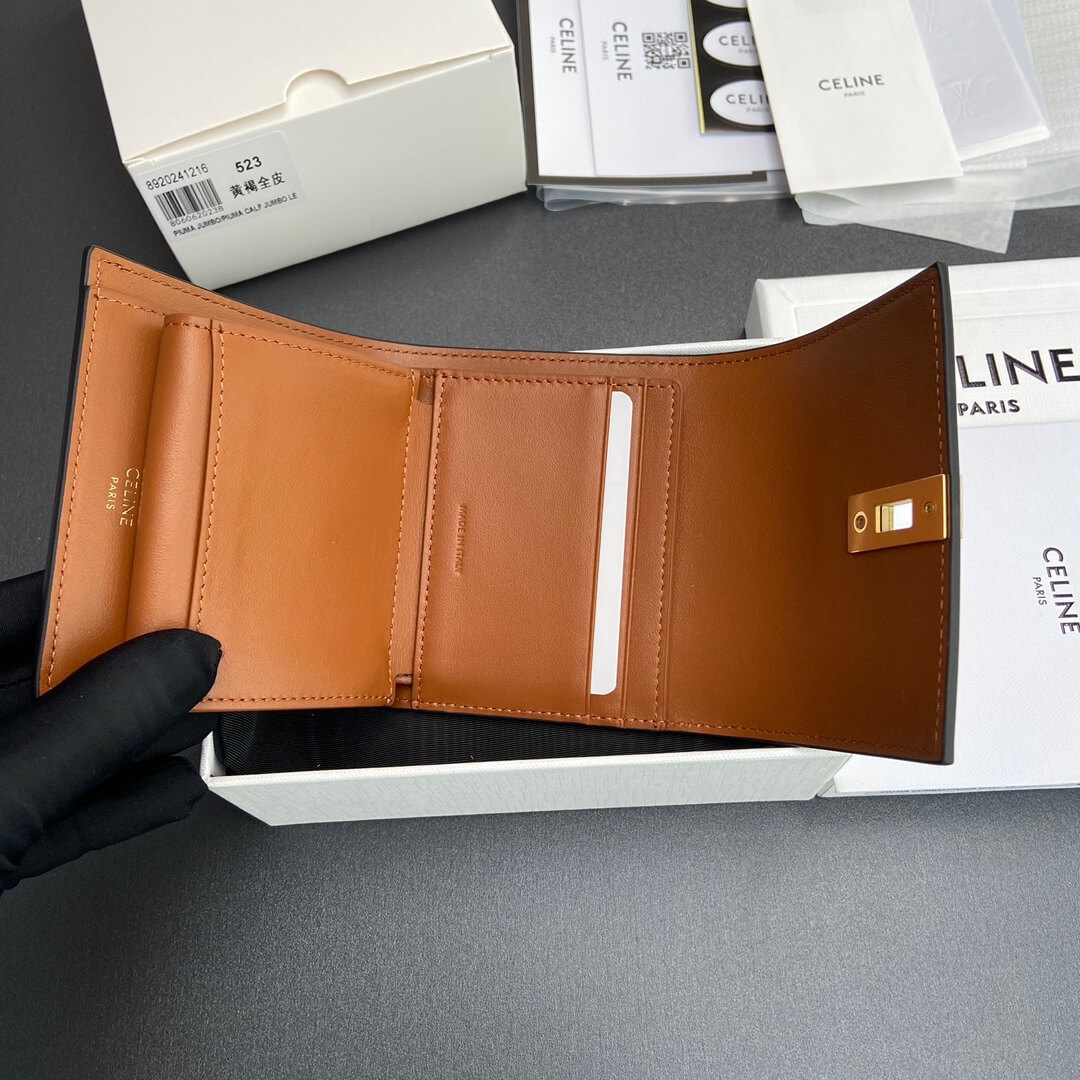 CELINE 16 Small Wallet in Shiny Calf Leather - Image 8