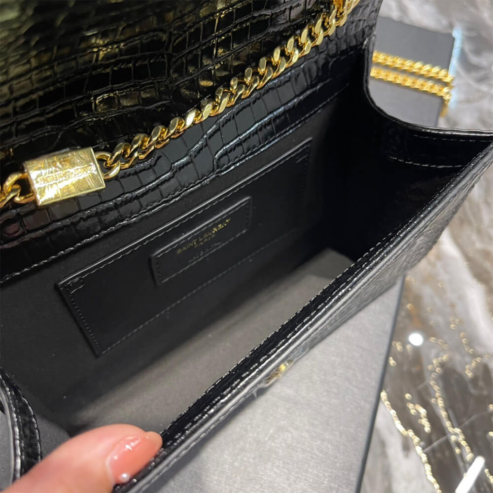 Calfskin YSL KATE EMBOSSED SHOULDER BAG - Image 8