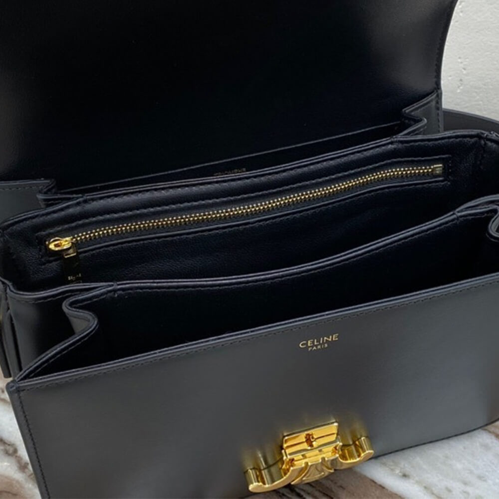 Black CELINE CLASSIQUE TRIOMPHE BAG IN CALFSKIN - Image 8