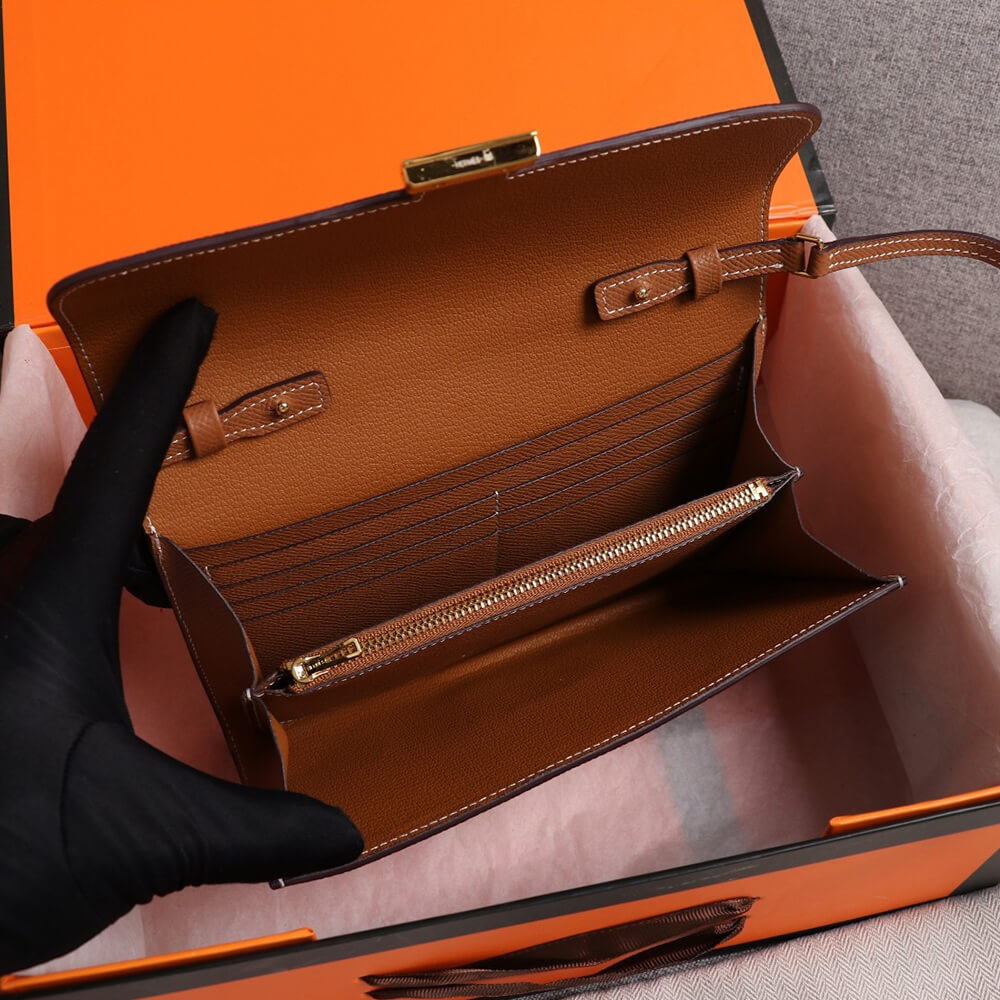 Brown Hermes Constance wallet - Image 9